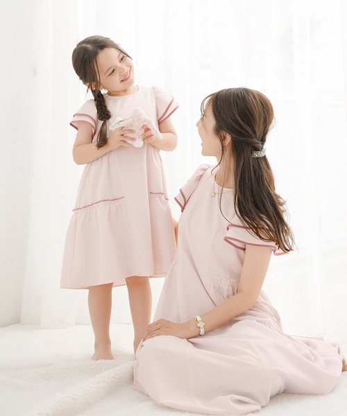 ワンピース vaniller kids バックリボン リラックス ティアード ワンピース le reve vaniller キッズ 子供服 女の子の画像