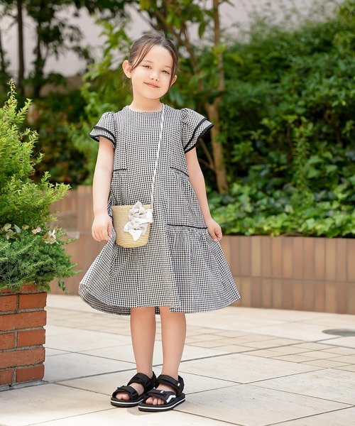 ワンピース vaniller kids バックリボン リラックス ティアード ワンピース le reve vaniller キッズ 子供服 女の子の画像