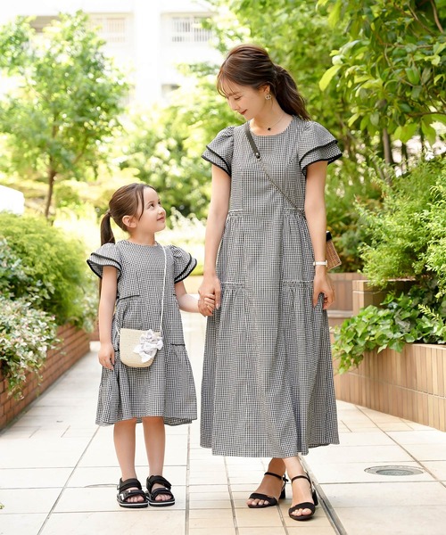 ワンピース vaniller kids バックリボン リラックス ティアード ワンピース le reve vaniller キッズ 子供服 女の子の画像
