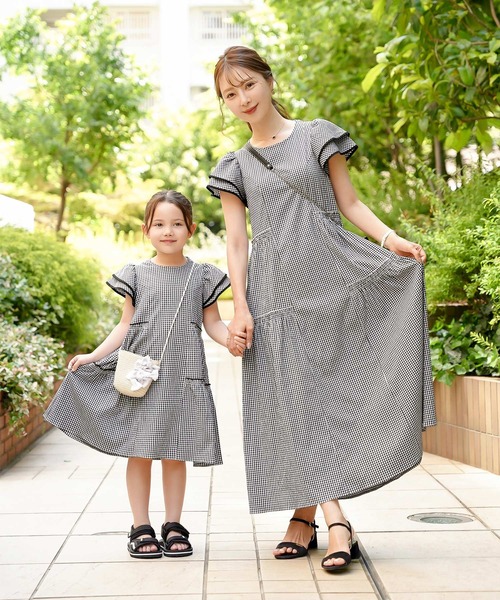 ワンピース vaniller kids バックリボン リラックス ティアード ワンピース le reve vaniller キッズ 子供服 女の子の画像