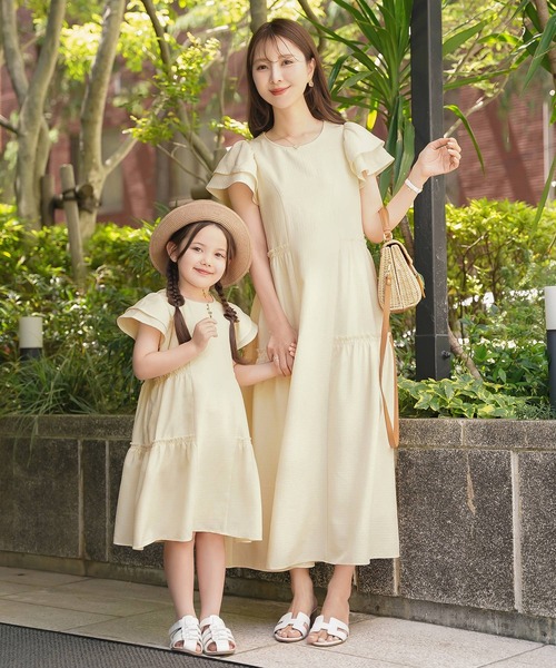 ワンピース vaniller kids バックリボン リラックス ティアード ワンピース le reve vaniller キッズ 子供服 女の子の画像