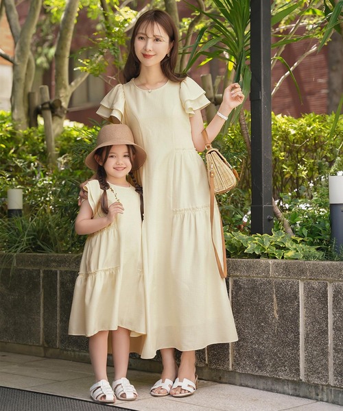 ワンピース vaniller kids バックリボン リラックス ティアード ワンピース le reve vaniller キッズ 子供服 女の子の画像