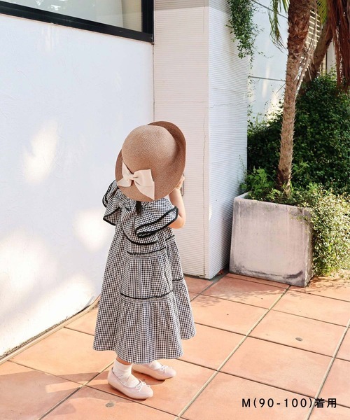 ワンピース vaniller kids バックリボン リラックス ティアード ワンピース le reve vaniller キッズ 子供服 女の子の画像