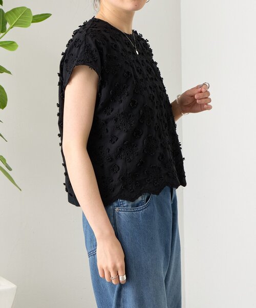 BEARDSLEY（ビアズリー） ブラウス シャツ 半袖 シシュウブラウス