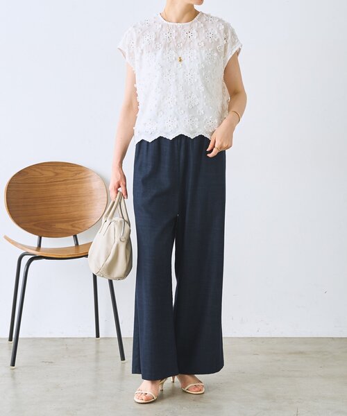 BEARDSLEY（ビアズリー） ブラウス シャツ 半袖 シシュウブラウス