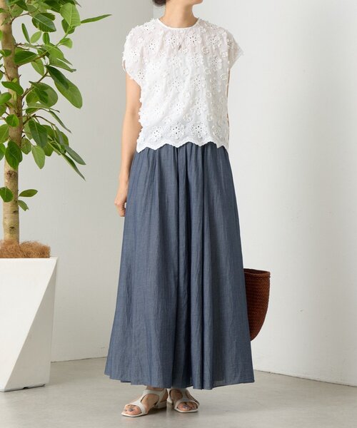 BEARDSLEY（ビアズリー） ブラウス シャツ 半袖 シシュウブラウス