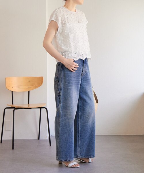 BEARDSLEY（ビアズリー） ブラウス シャツ 半袖 シシュウブラウス