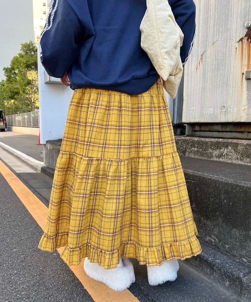 「WC」 ロングスカート FREE イエロー レディース_画像9