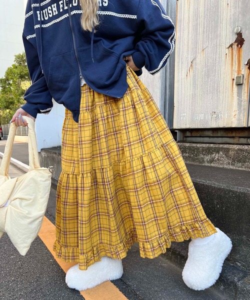 「WC」 ロングスカート FREE イエロー レディース_画像10