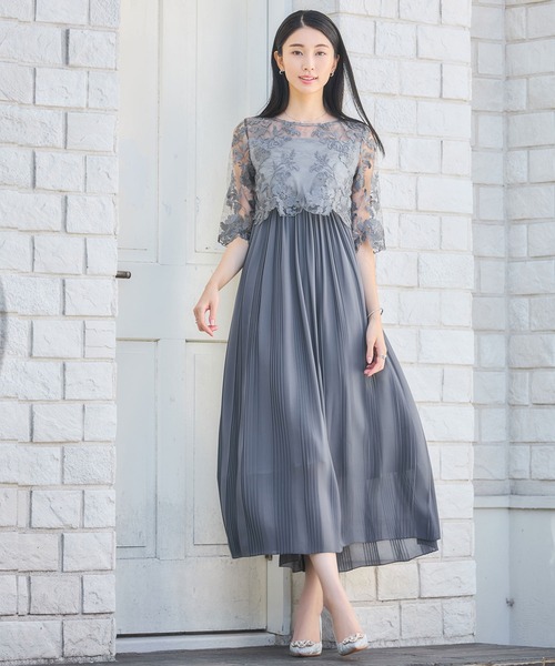 「DRESS PLUS」 ドッキングワンピース X-LARGE チャコールグレー レディース_画像4