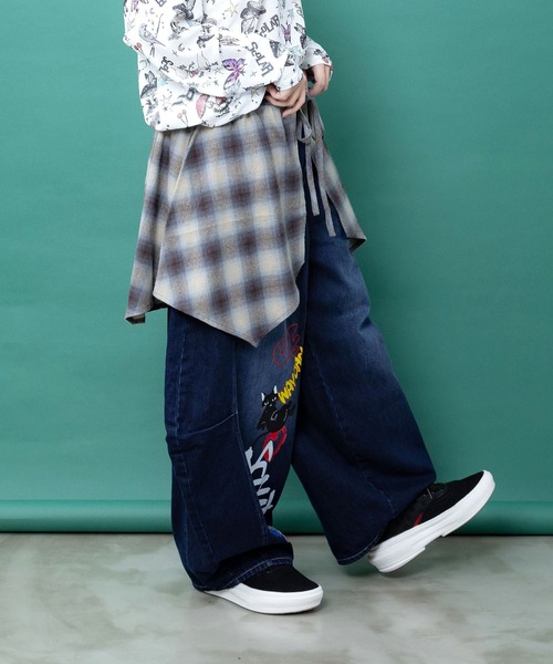 ScoLar（スカラー） ワイドパンツ ジーンズ デニム デニムパンツ