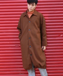 revertical ステンカラーコート コート メルトン素材 裾紐 バルーン裾