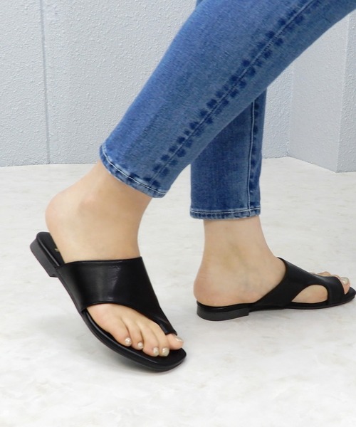 サンダル ワイドカバーのスクエアトングサンダル/フラットサンダル ◇|ZOZOTOWN |10