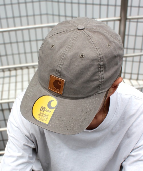 Carhartt 後付け フード ネイビー 帽子 carhartt/カーハート キャップ ストラップバック ワンポイント 刺繍