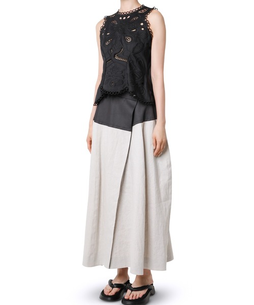 美品◇LE CIEL BLEU◇ルシエルブルー◇リネンラップスカート◇36 セール】リネンラップスカート / Linen Wrap Skirt（スカート