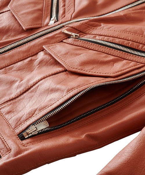 ブルゾン アウター 「NO ID.」Kid Buffalo Leather 70s Blouson / キッド バッファロー レザー 70s ブルゾンの画像