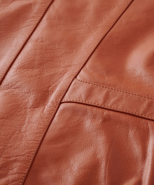 ブルゾン アウター 「NO ID.」Kid Buffalo Leather 70s Blouson / キッド バッファロー レザー 70s ブルゾンの画像