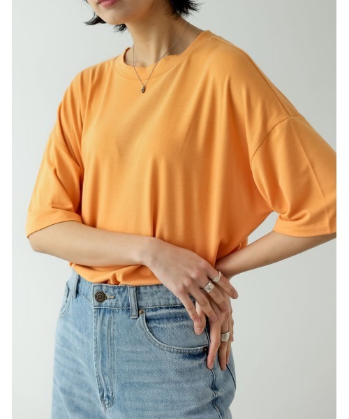 tシャツ 「ZOZO限定」接触冷感ロゴエンブロイダリーTシャツ レディース Re:EDIT tシャツ 「接触冷感」オーバーサイズとろみTシャツ