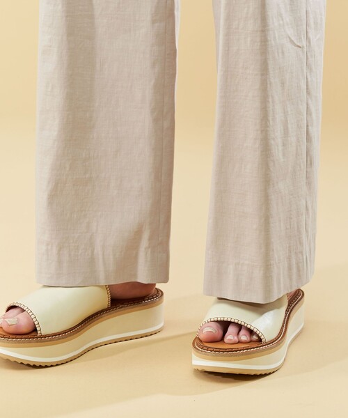 DES PRES パンツ リネンナイロンストレッチ セミワイドパンツ