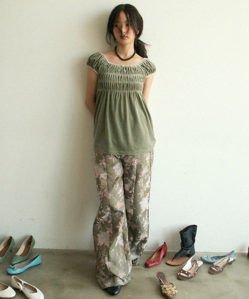 ワイドパンツ パンツ INSIDE OUT JACQUARD PANTS/インサイドアウトジャガードパンツ レディース メンズの画像