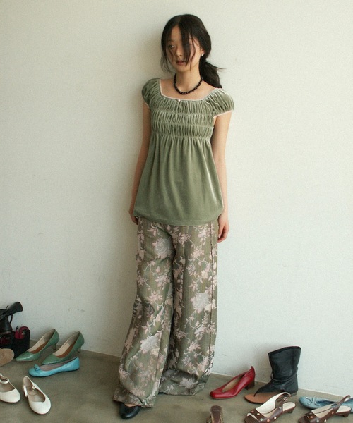 ワイドパンツ パンツ INSIDE OUT JACQUARD PANTS/インサイドアウトジャガードパンツ レディース メンズの画像