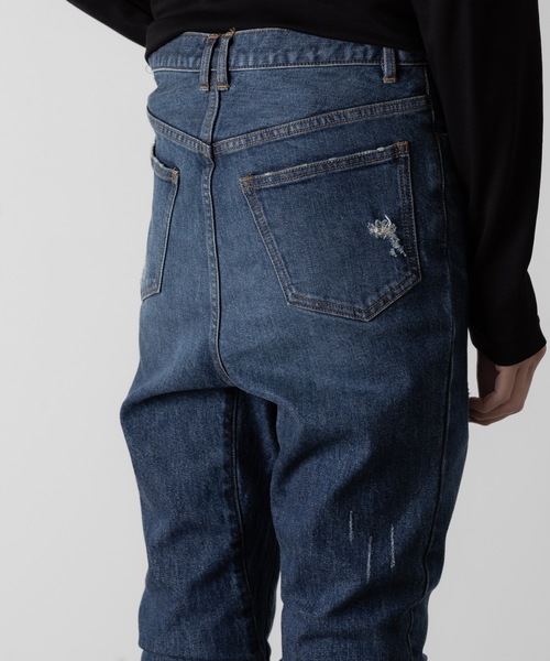 ATO（アトウ） ジーンズ DAMAGED STRETCH SARROUEL DENIM PANTS メンズ