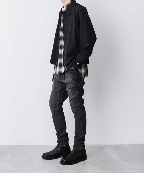 ATO（アトウ） ジーンズ DAMAGED STRETCH SARROUEL DENIM PANTS メンズ