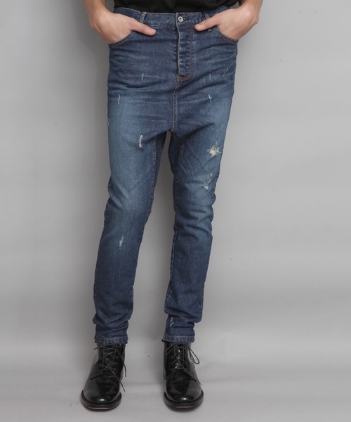 ATO（アトウ） ジーンズ DAMAGED STRETCH SARROUEL DENIM PANTS メンズ