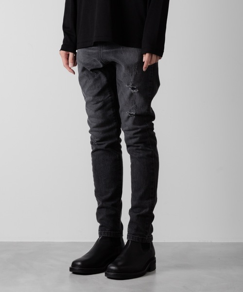 ATO（アトウ） ジーンズ DAMAGED STRETCH SARROUEL DENIM PANTS メンズ