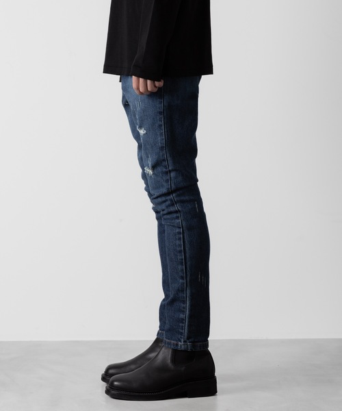 ATO（アトウ） ジーンズ DAMAGED STRETCH SARROUEL DENIM PANTS メンズ