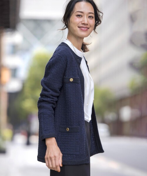 カーディガン 「WEB限定カラーあり・洗える」TWEED ニット カーディガン レディース カーディガン 「WEB限定カラーあり・洗える」TWEED ニット
