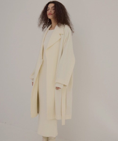 MIELI INVARIANT＊Melton Wool Gown Coat MIELI INVARIANT コート アウター Melton Wool Gown Coat