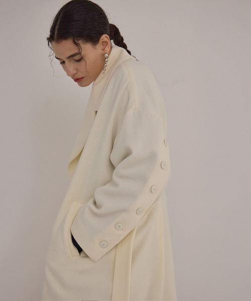 MIELI INVARIANT コート アウター Melton Wool Gown Coat