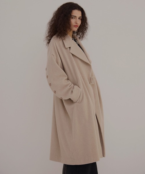 MIELI INVARIANT コート アウター Melton Wool Gown Coat