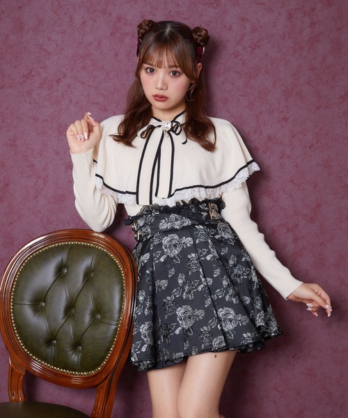 ロジータ ROJITA 配色ケープ2WAYニット （ピンク） ROJITA ニット セーター 配色ケープ2WAYニット レディース
