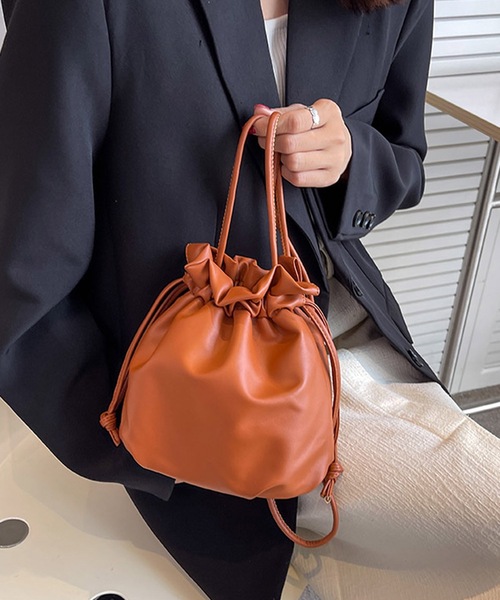 名作 希少 ジャンポールゴルチェ 巾着型ショルダーバッグ合成皮革