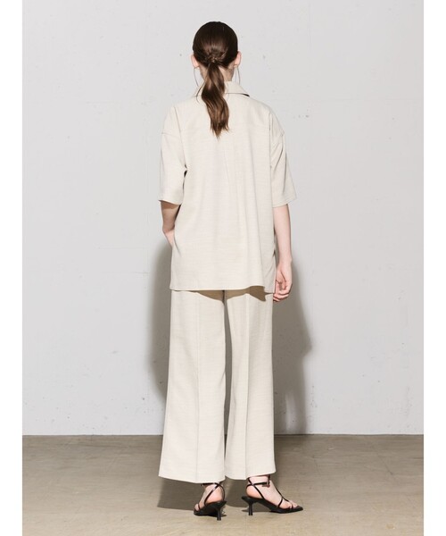 極美品　ミディウミソリッド リネンライクリラックスシャツ イエロー 極美品 ミディウミソリッド リネンライクリラックスシャツ