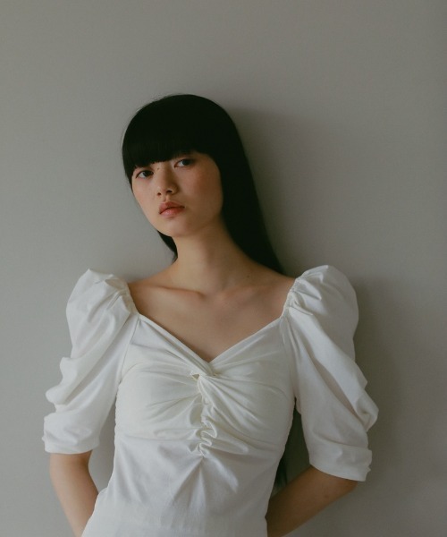 CASA FLINE（カーサフライン） tシャツ カップ付きギャザーカットソー 