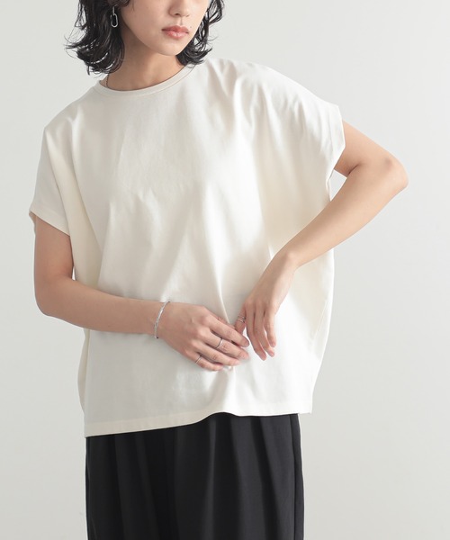 tシャツ 「サステナブル・洗える」ティアードノースリーブTEE レディース サステナブル・洗える】ティアードノースリーブTEE（Tシャツ