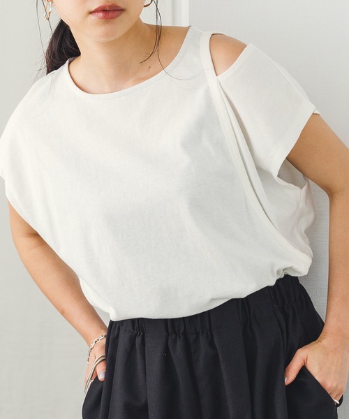 tシャツ アシメスリーブT レディース hunch tシャツ アシメスリーブレストップス レディース