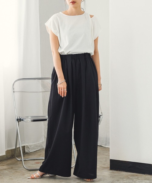 hunch tシャツ アシメスリーブレストップス レディース