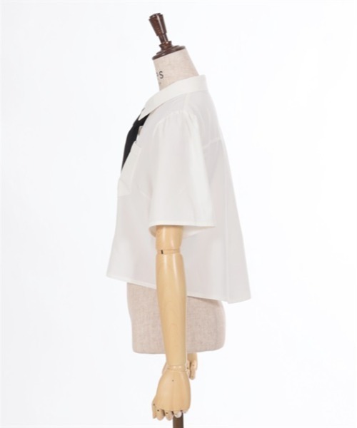 axes femme（アクシーズ ファム） ブラウス シャツ 半袖 ネクタイ付