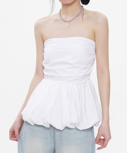 tシャツ ペプラムベアトップ レディース Achic tシャツ ペプラムベアトップス レディース : ZOZOTOWN
