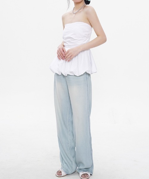 tシャツ ペプラムベアトップ レディース Achic tシャツ ペプラムベアトップス レディース : ZOZOTOWN
