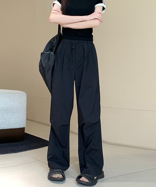 レディース ドロストパンツ パンツ ナイロン タックドロストパンツ レディース メンズ