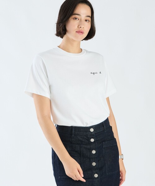 アニエスベー Tシャツ　新品未使用　限定・　　レア品！ agnes b.（アニエスベー） tシャツ ミニロゴ コットン 半袖 Tシャツ