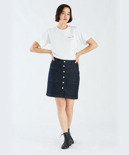 tシャツ ミニロゴ コットン 半袖 Tシャツ ”Christof” レディース
