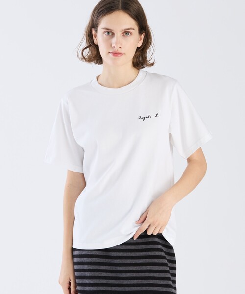 agnes b.（アニエスベー） tシャツ 半袖 ミニロゴ コットン 半袖 T