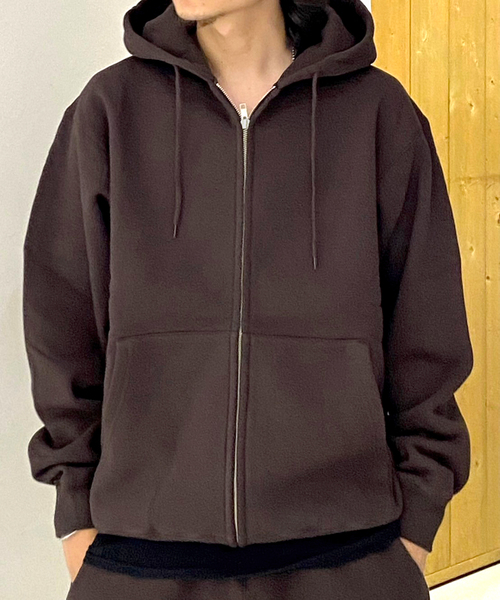 美品☆WlSM ベースメントギア　パーカー　ブラウンM BASEMENT GEAR / ベースメントギア】15oz Garment Dye PO Hoodie