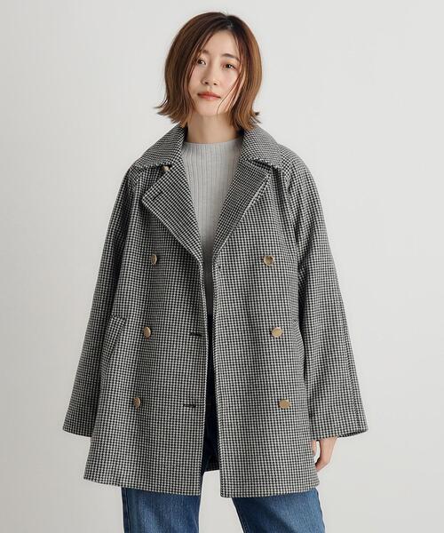 新品 OPAQUE.CLIP オペークドットクリップカシミヤブレンドピーコート カシミヤブレンドウールミドルピーコート（Pコート） | OPAQUE